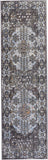 Armant Bohemian Space-dyed, Warm Gray/Sky Blue, 2ft-3in x 7ft-9in, Runner