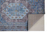 Armant Medallion Space-dyed Area Rug, Azure Blue/Light Gray, 9ft-5in x 12ft-5in