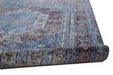 Armant Medallion Space-dyed Area Rug, Azure Blue/Light Gray, 9ft-5in x 12ft-5in