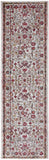 Armant Space-dyed Ornamental Area Rug w/Border, Gray/Pink, 2ft-3in x 7ft-9in