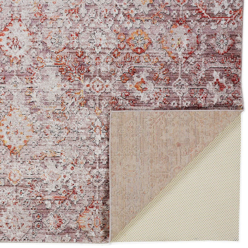 Armant Bohemian Space-dyed Ornamental Area Rug, Pink/Gray, 9ft-5in x 12ft-5in