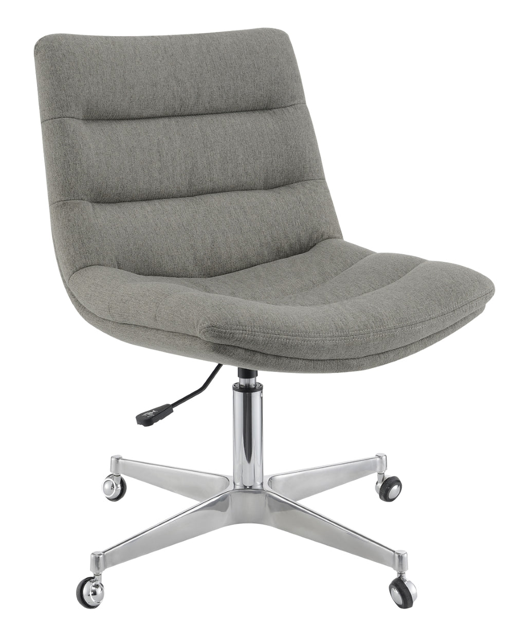 Contemporary Grey Office Chair with Tufted Cushion, Adjustable Height & Smooth Rolling Casters