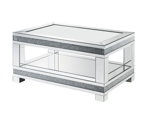 Noralie Glam Coffee Table Beveled Mirrored • Glass 4mm • Acrylic Faux Diamonds 88020-ACME