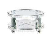 Noralie Glam Coffee Table Beveled Mirrored • Glass 4mm • Acrylic Faux Diamonds 88025-ACME