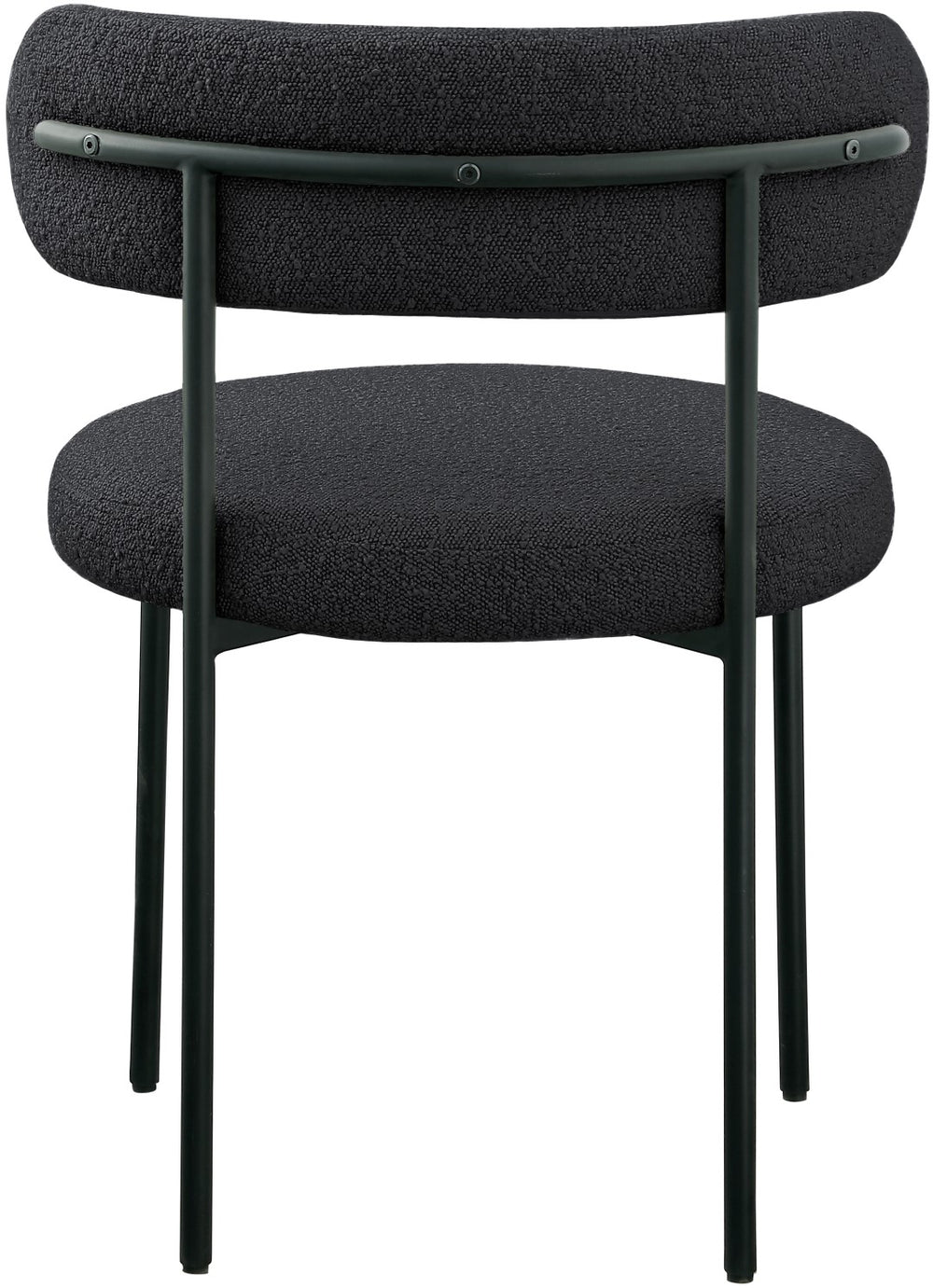 Beacon Boucle Fabric / Iron / Foam Contemporary Black Boucle Fabric Dining Chair - 22" W x 21" D x 30" H