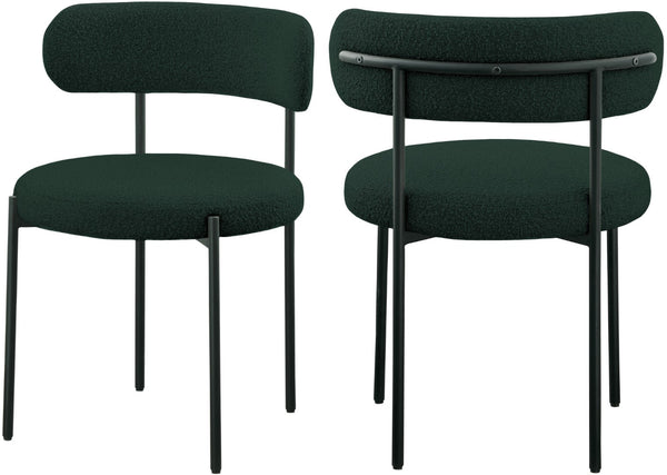 Beacon Boucle Fabric / Iron / Foam Contemporary Green Boucle Fabric Dining Chair - 22" W x 21" D x 30" H