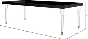 Bethany Acrylic / MDF Contemporary Black Dining Table - 94.5" W x 43.5" D x 30" H