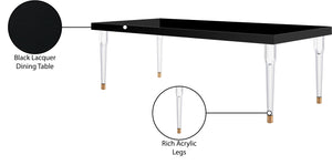 Bethany Acrylic / MDF Contemporary Black Dining Table - 94.5" W x 43.5" D x 30" H