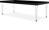 Bethany Acrylic / MDF Contemporary Black Dining Table - 94.5" W x 43.5" D x 30" H