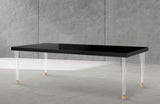 Bethany Acrylic / MDF Contemporary Black Dining Table - 94.5" W x 43.5" D x 30" H