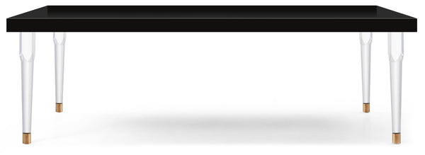 Bethany Acrylic / MDF Contemporary Black Dining Table - 94.5" W x 43.5" D x 30" H