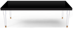 Bethany Acrylic / MDF Contemporary Black Dining Table - 94.5" W x 43.5" D x 30" H