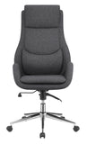 Contemporary Upholstered Office Chair with Padded Seat Grey and Chrome