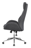 Contemporary Upholstered Office Chair with Padded Seat Grey and Chrome