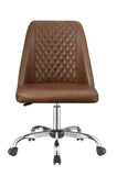 Contemporary Upholstered Tufted Back Office Chair and Chrome
