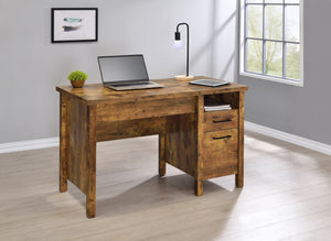 Delwin Country Rustic Lift Top Office Desk with File Cabinet Antique Nutmeg