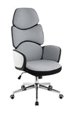 Modern Upholstered Office Chair Light with Casters Grey and Chrome