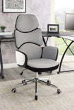 Modern Upholstered Office Chair Light with Casters Grey and Chrome