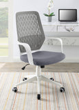 Modern Adjustable Height Upholstered Office Chair Grey and White