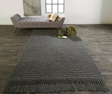 Phoenix Contemporary Moroccan Style Area Rug, Charcoal Gray, 7ft-9in x 9ft-9in