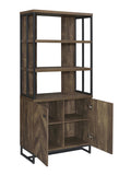 Millbrook Country Rustic 2-door Bookcase Rustic Oak Herringbone and Gunmetal