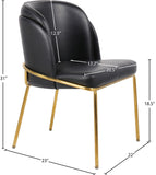 Jagger Faux Leather / Iron / Engineered Wood / Foam Contemporary Black Faux Leather Dining Chair - 22" W x 23" D x 31" H