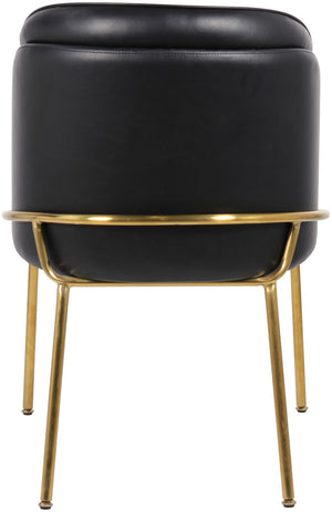 Jagger Faux Leather / Iron / Engineered Wood / Foam Contemporary Black Faux Leather Dining Chair - 22" W x 23" D x 31" H