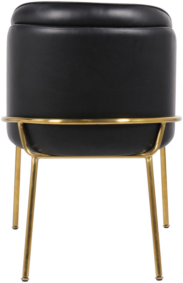 Jagger Faux Leather / Iron / Engineered Wood / Foam Contemporary Black Faux Leather Dining Chair - 22" W x 23" D x 31" H