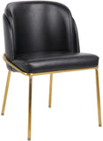 Jagger Faux Leather / Iron / Engineered Wood / Foam Contemporary Black Faux Leather Dining Chair - 22" W x 23" D x 31" H