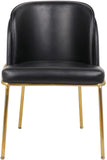 Jagger Faux Leather / Iron / Engineered Wood / Foam Contemporary Black Faux Leather Dining Chair - 22" W x 23" D x 31" H