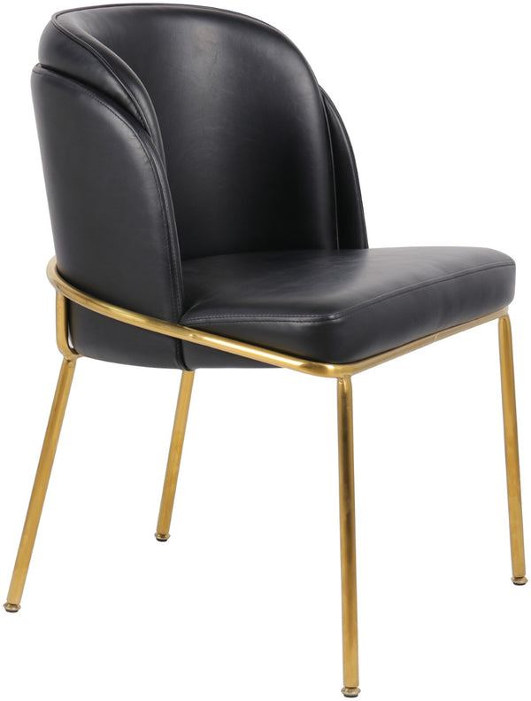 Jagger Faux Leather / Iron / Engineered Wood / Foam Contemporary Black Faux Leather Dining Chair - 22" W x 23" D x 31" H