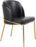 Jagger Faux Leather / Iron / Engineered Wood / Foam Contemporary Black Faux Leather Dining Chair - 22" W x 23" D x 31" H