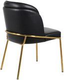 Jagger Faux Leather / Iron / Engineered Wood / Foam Contemporary Black Faux Leather Dining Chair - 22" W x 23" D x 31" H