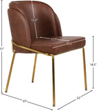 Jagger Faux Leather / Iron / Engineered Wood / Foam Contemporary Brown Faux Leather Dining Chair - 22" W x 23" D x 31" H