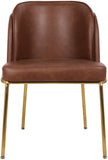 Jagger Faux Leather / Iron / Engineered Wood / Foam Contemporary Brown Faux Leather Dining Chair - 22" W x 23" D x 31" H