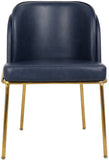 Jagger Faux Leather / Iron / Engineered Wood / Foam Contemporary Navy Faux Leather Dining Chair - 22" W x 23" D x 31" H