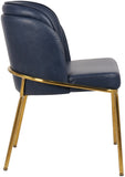 Jagger Faux Leather / Iron / Engineered Wood / Foam Contemporary Navy Faux Leather Dining Chair - 22" W x 23" D x 31" H