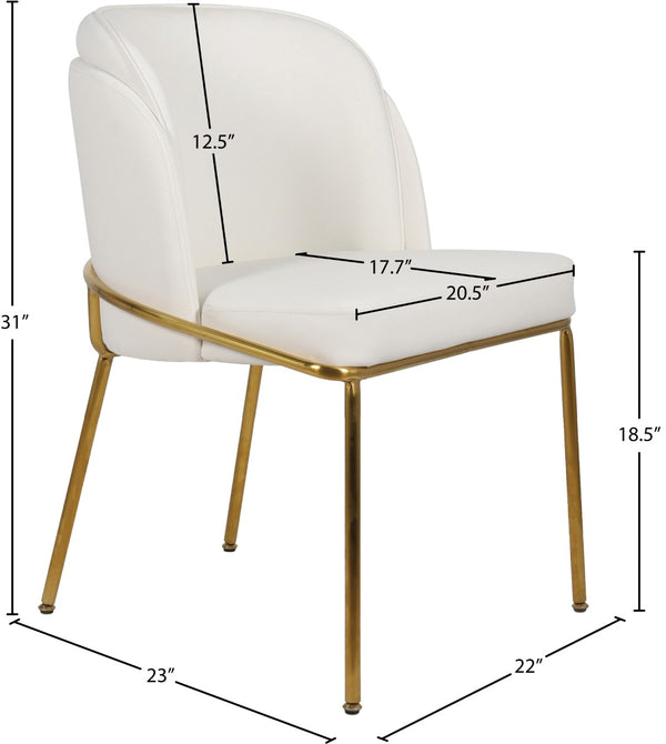 Jagger Faux Leather / Iron / Engineered Wood / Foam Contemporary White Faux Leather Dining Chair - 22" W x 23" D x 31" H