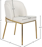 Jagger Faux Leather / Iron / Engineered Wood / Foam Contemporary White Faux Leather Dining Chair - 22" W x 23" D x 31" H