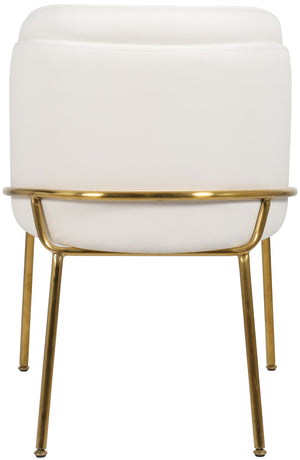 Jagger Faux Leather / Iron / Engineered Wood / Foam Contemporary White Faux Leather Dining Chair - 22" W x 23" D x 31" H