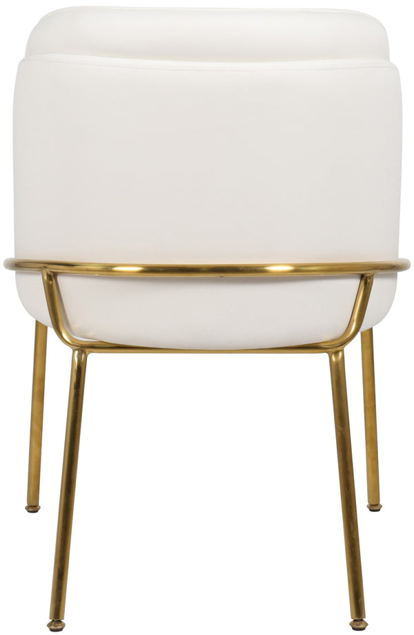 Jagger Faux Leather / Iron / Engineered Wood / Foam Contemporary White Faux Leather Dining Chair - 22" W x 23" D x 31" H