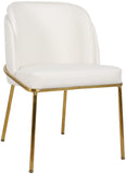 Jagger Faux Leather / Iron / Engineered Wood / Foam Contemporary White Faux Leather Dining Chair - 22" W x 23" D x 31" H