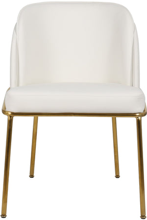Jagger Faux Leather / Iron / Engineered Wood / Foam Contemporary White Faux Leather Dining Chair - 22" W x 23" D x 31" H
