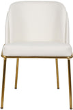 Jagger Faux Leather / Iron / Engineered Wood / Foam Contemporary White Faux Leather Dining Chair - 22" W x 23" D x 31" H