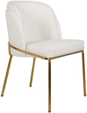Jagger Faux Leather / Iron / Engineered Wood / Foam Contemporary White Faux Leather Dining Chair - 22" W x 23" D x 31" H
