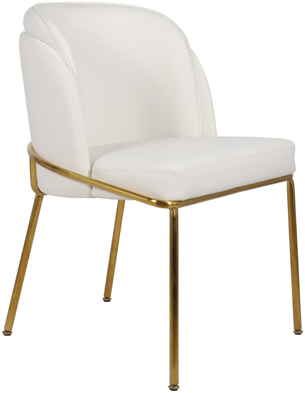 Jagger Faux Leather / Iron / Engineered Wood / Foam Contemporary White Faux Leather Dining Chair - 22" W x 23" D x 31" H