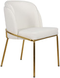 Jagger Faux Leather / Iron / Engineered Wood / Foam Contemporary White Faux Leather Dining Chair - 22" W x 23" D x 31" H