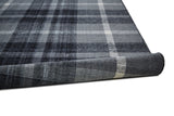Crosby Eco-Friendly PET Dhurrie, Stormy Gray/Black, 8ft x 10ft Area Rug