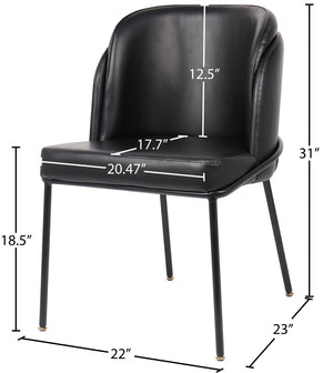Jagger Faux Leather / Iron / Engineered Wood / Foam Contemporary Black Faux Leather Dining Chair - 22" W x 23" D x 31" H