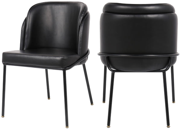 Jagger Faux Leather / Iron / Engineered Wood / Foam Contemporary Black Faux Leather Dining Chair - 22" W x 23" D x 31" H